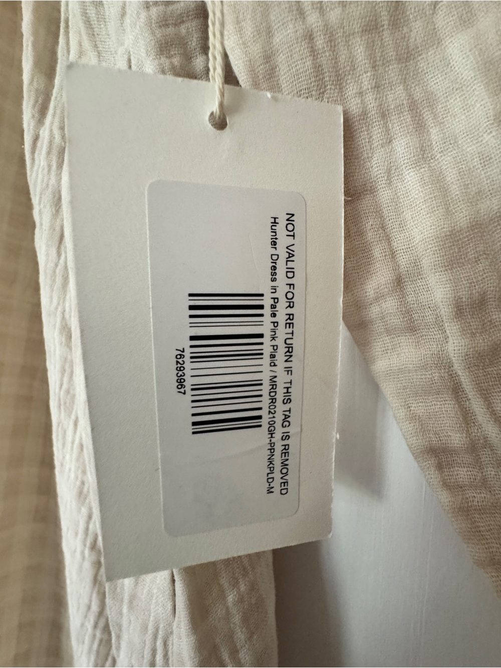 NWT, Worth Collective Hunter Dress, 100% Cotton, Baby Pink Plaid, Medium - Picture 6 of 17